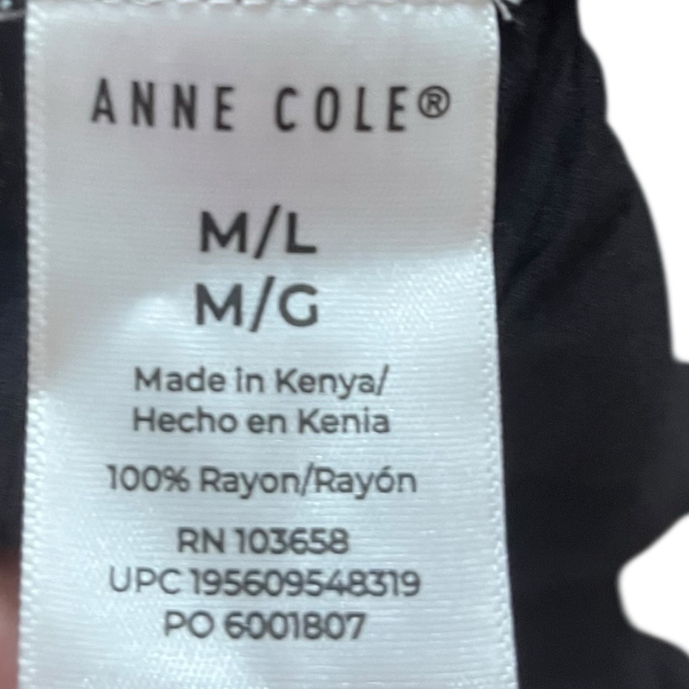 Anne Cole Black Lightweight Tunic Swim Coverup, Size M/L, NWOT - Picture 4 of 9